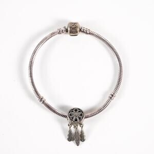 Pandora 925 Sterling Silver Bracelet Follow Your Dream Catcher Charm Jewelry